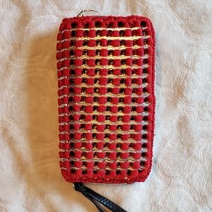 Crochet Red Wallet Clutch